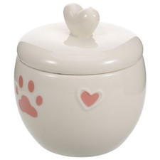 Cat Urns for Ashes - 600ML/20oz Ceramic Urn for Cats and Dogs with Pink Heart