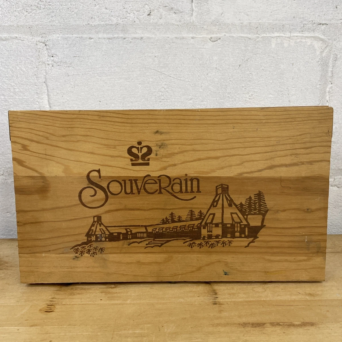 Vtg Souverain Cellars Wood Box Geyserville California Wine Crate