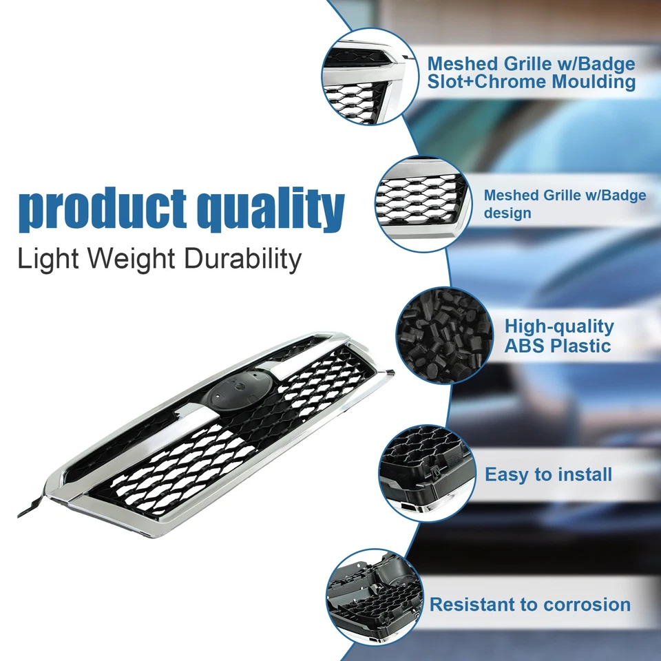 Repuesto de parrilla delantera cromada negra para Subaru Legacy 2013-2014 Foto 4 de 4