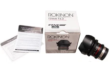 Rokinon 12mm T2.2 Compact High-Speed Video Lens for Fujifilm X - NEW!