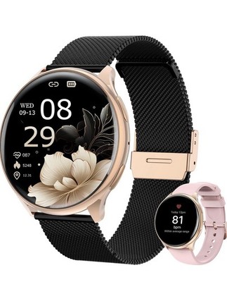 Smartwatch Damen mit Telefonfunktion, 1.39'' Smart Watch und mit SpO2 24H Pulsuhr