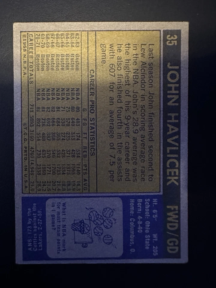 1971-72 Topps - John Havlicek #35 Foto 2 de 2
