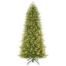 Puleo International 7.5ft Pre-Lit Slim Fraser Christmas Tree with 500 Warm Wh...