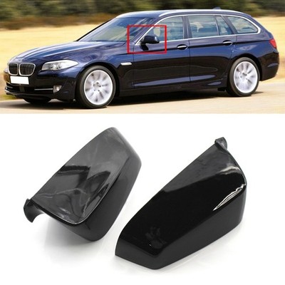 2x L+R Glanz Schwarz Aussenspiegel Spiegelkappen Für BMW 5er F10 E60 08-13