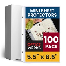 100 Pack of Heavyweight Clear Mini Sheet Protectors, 5.5" x 8.5", Top Load, R...