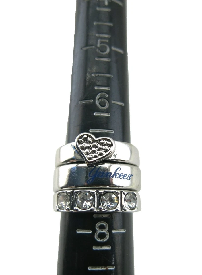 Official Game Time New York Yankees Stacked Gemstone Team 7.5" Rings - Image 2 of 4
