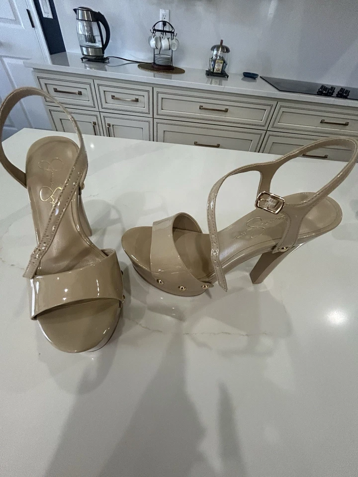 Sandália Stiletto plataforma salto alto J S com alças em osso patenteado - 8,5 🌟 - Imagem 3 de 4