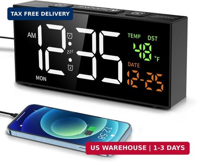 Netzu Alarm Clocks for Bedrooms, Digital Clock with Date Temperature and Weekday
