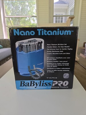 BaByliss PRO Flexible Hair Curlers 20 Hot Sticks Rods Rollers Nano Titanium