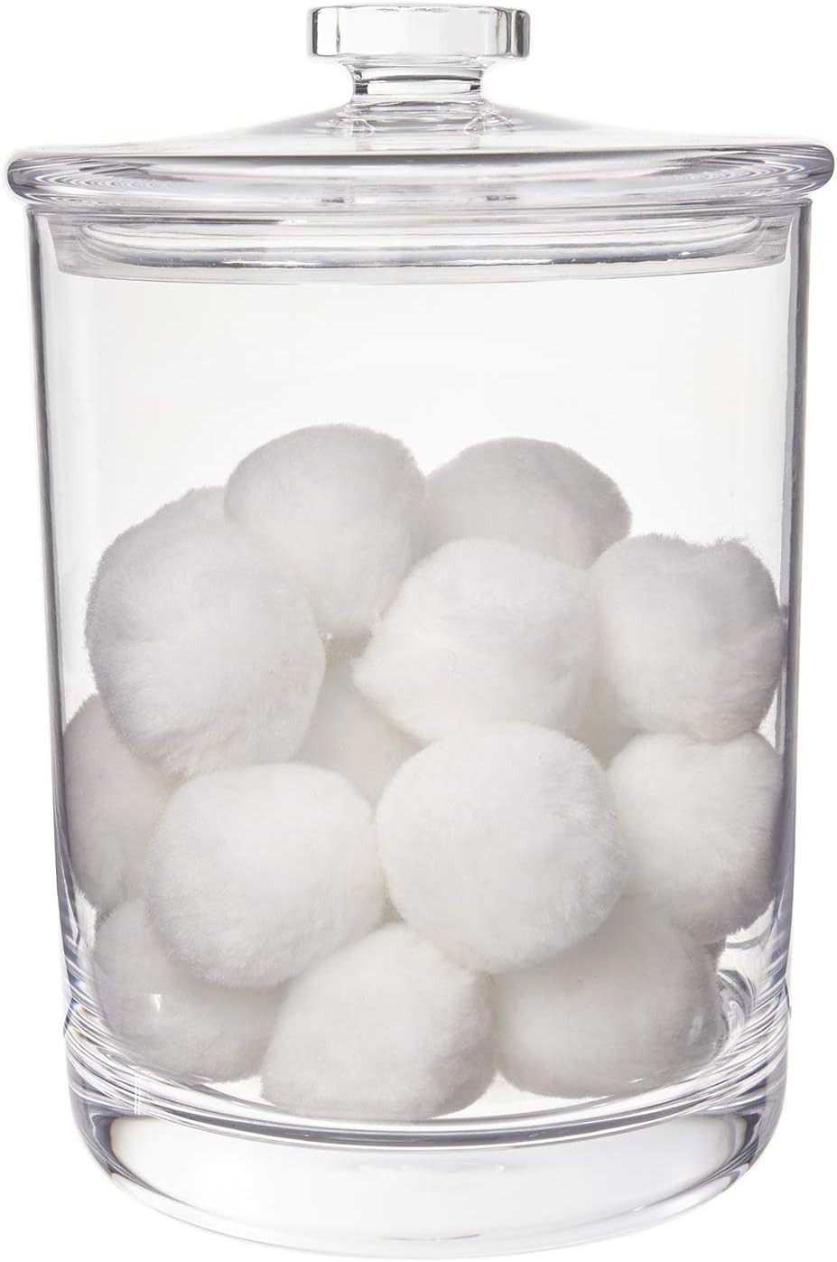 STORi Premium Quality Clear Plastic Makeup and Cotton Ball 60 Ounces,