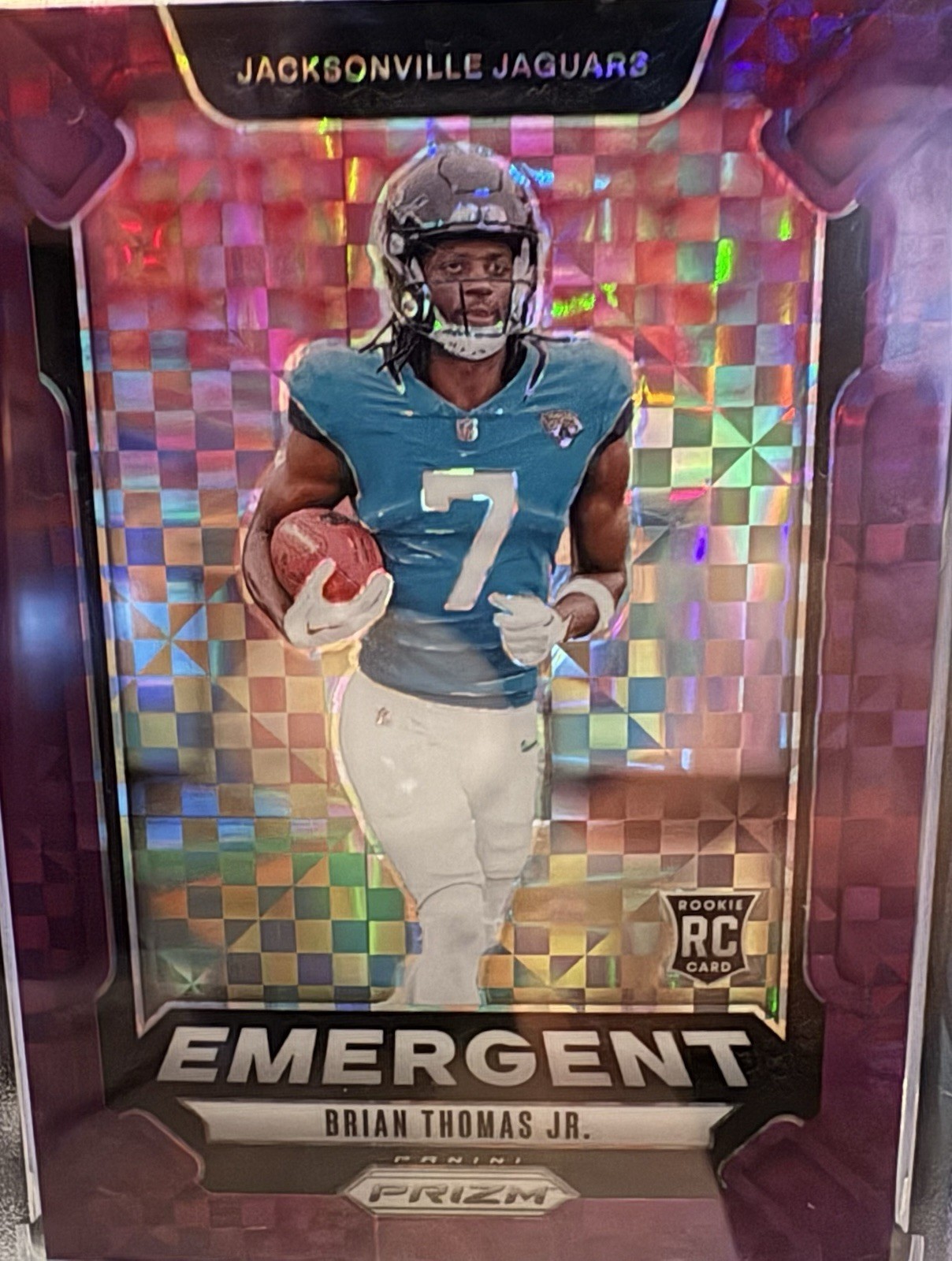 2024 Panini Prizm - Emergent Brian Thomas Jr. #12 Purple Power Prizm /49 (RC)