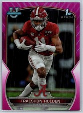 Traeshon Holden 2022 Bowman University Chrome 1st Pink Refractor Rookie #18