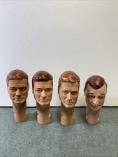 LOT OF 4 VINTAGE MARX JOHNNY WEST FIGURE REPLACEMENT HEADS Used