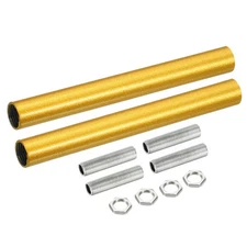 2set M10 Threaded Extension Rod Kit 3.94" Coupling Nut with Pipe Gold Tone