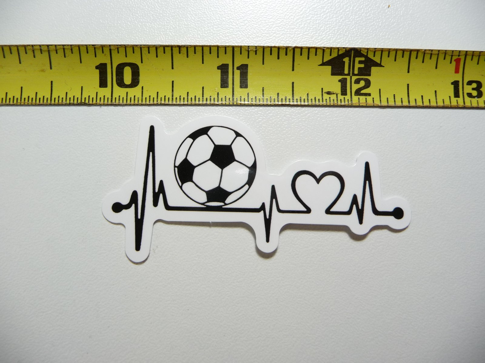 Soccer EKG Heart Decal Sticker for School Games Team Matches and Sports