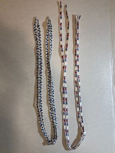 VTG Shoelaces Blue Stars & LOVE Heart White Flat Laces - Lot of 2 Pairs