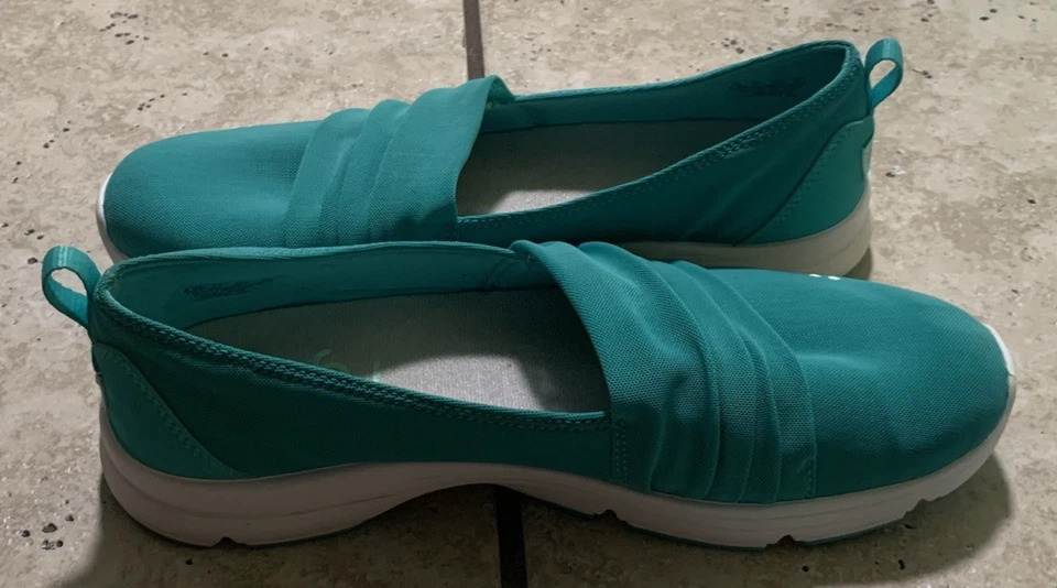 Zapatos planos ligeros sin cordones Ryka Jamboree para mujer verde azulado talla 8,5 M tipo malla Foto 4 de 4