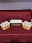 Pyrex Refrigerator Dish Set Of 3 Glass Containers Vintage Woodland Storage