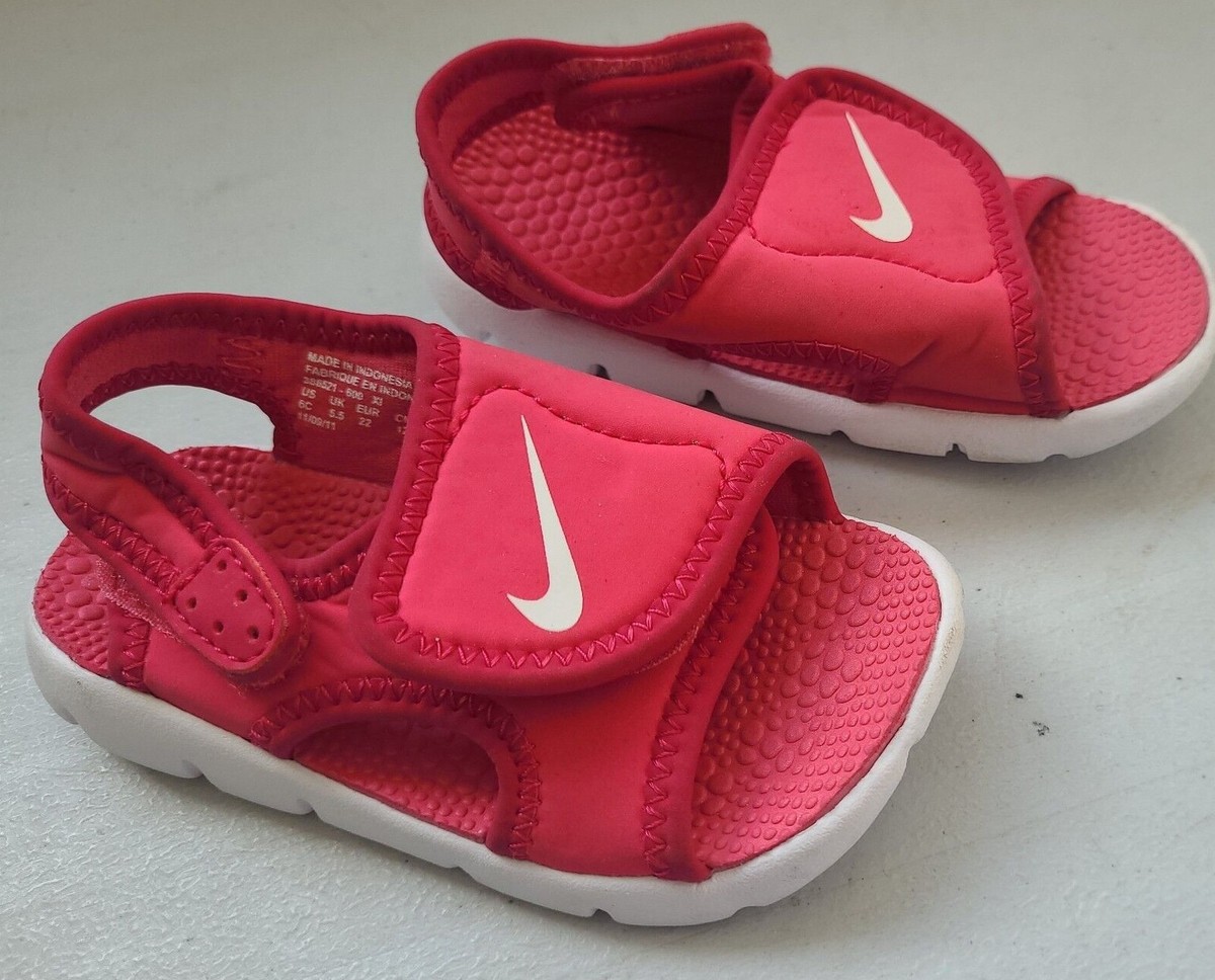 NIKE Baby Girl Sandals Pink Adjustable Shoes Baby UK (T432