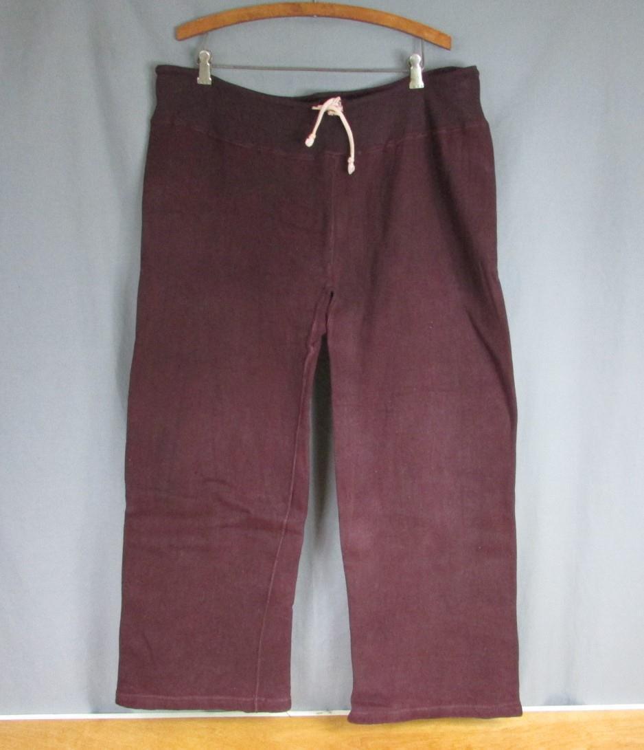 Vintage 1940s Cotton Warm Up Gym Sweatpants Purple Color w Vintage 1940s Cotton Warm Up Gym Sweatpants Purple Color w