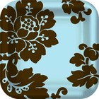 Damask Floral Pattern Flower Garden Theme Party 7" Square Paper Dessert Plates