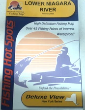 Lower Niagara River Detailed Fishing Map, GPS Points, Depth Contours #L742