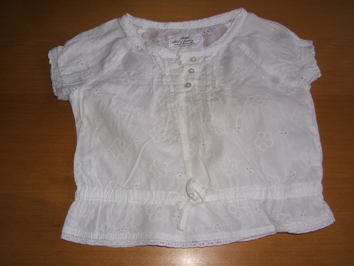 Mädchen Blüschen Bluse weiß Gr. 92 H & M Stickerei