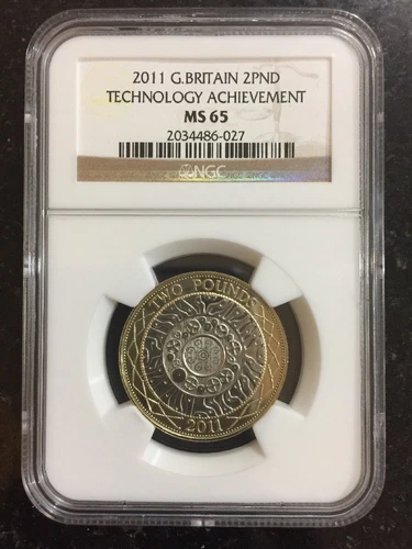 Great Britain 2011 2 Pound Technology Achievements  Coin NGC MS65