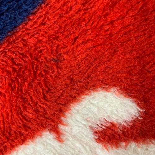 Vintage New England Patriots peluche coperta stadio rosso bianco blu 60"x35" - Foto 7 di 9