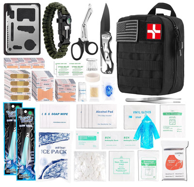 Emergency Survival Kit First Aid Bug out Bag IFAK Trauma Kit Go Bag 278 Pcs Bag