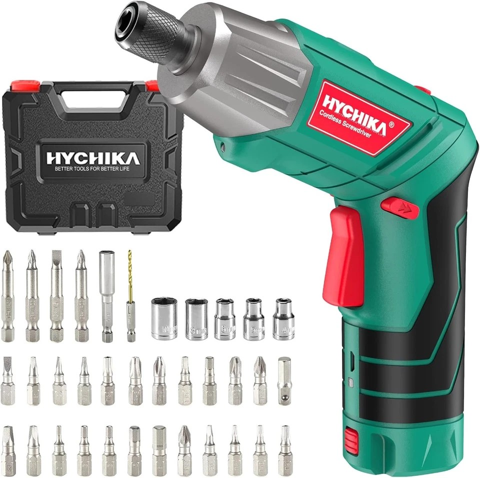HYCHIKA Electric Screwdriver, 6Nm Torque Cordless Screwdriver SD-4C-3.6V