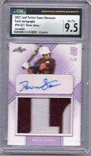 DRUW JONES 2021 LEAF PERFECT GAME PATCH AUTO ROOKIE CARD #7/8 CSG 9.5 Mint Plus
