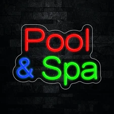 Pool & Spa LED Neon Sign 15"L x 11"H #33331