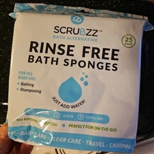 Scrubzz Disposable No Rinse Bathing Wipes 25 Pack All In 1 Single Use Shower