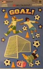 ⚽️ Mrs Grossman's GOAL GIRLS Soccer Ball Net Cones game Stickers 2009