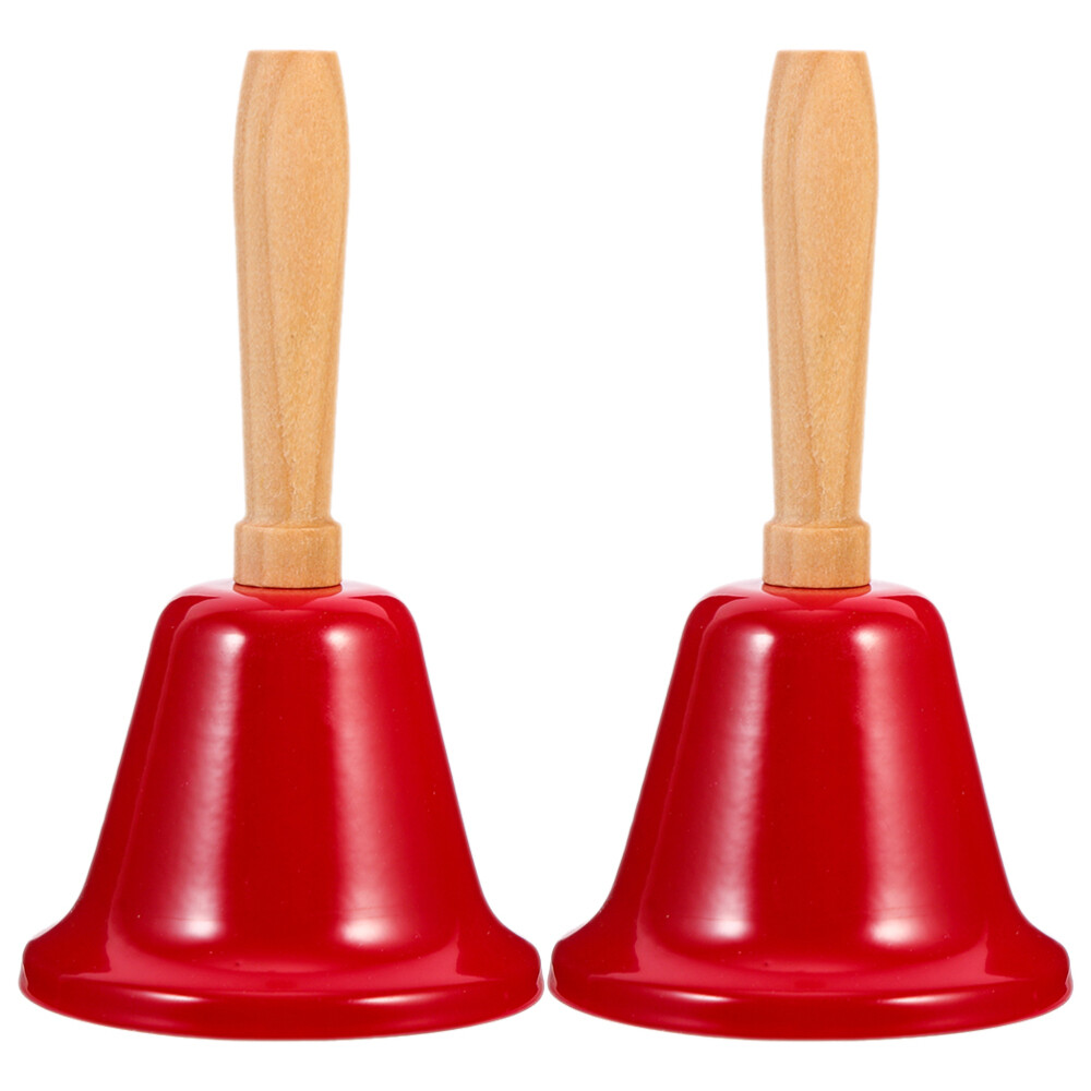 Sleigh Bells 2pcs Metal Handbell with Wood Handle Xmas Handbell eBay