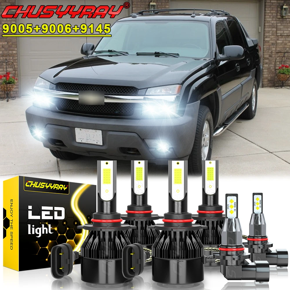 LED Headlight+Fog Light Bulbs Kit For 2002-2005 Chevrolet Avalanche 1500 2500
Opens in a new window 