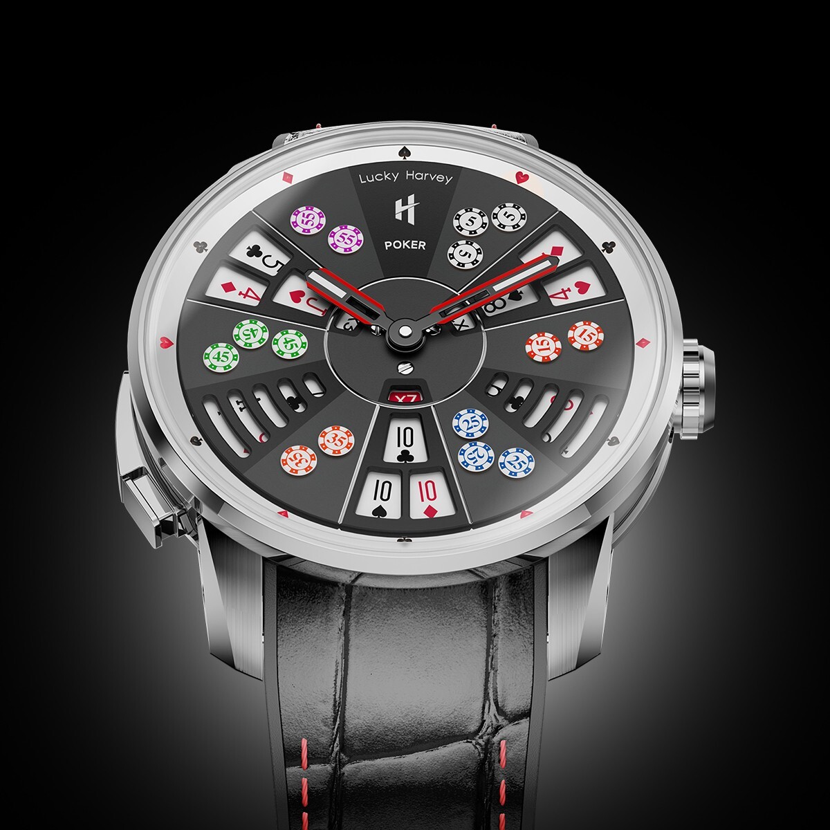 Lucky Harvey Men's Automatic Watch - Player Series San Gong, Poker
