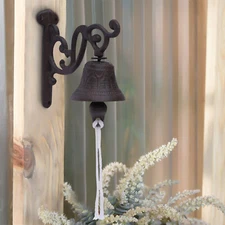 Cast Iron Door Bell Wall Mounted Outside Decorative Accent Bells for Farm House
