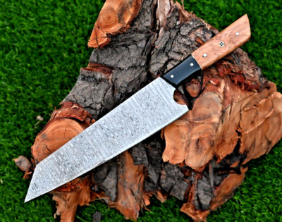 CUSTOM HANDMADE FORGED DAMASCUS STEEL CHEF KNIFE SANTOKU KITCHEN KNIFE 2745