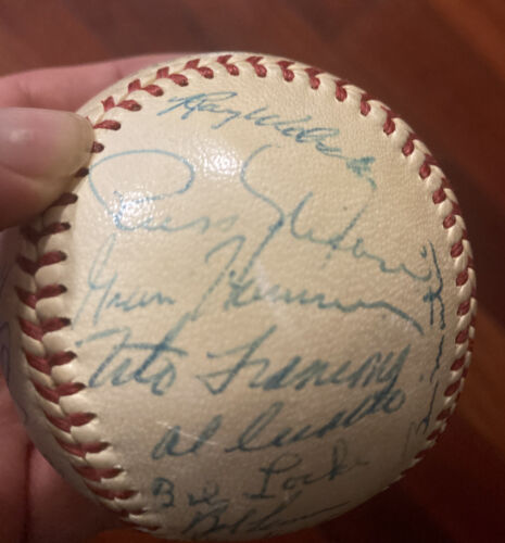 1959 Cleveland Indians Team Signed Baseball full psa hof bob lemon 29 signature - Picture 2 of 11