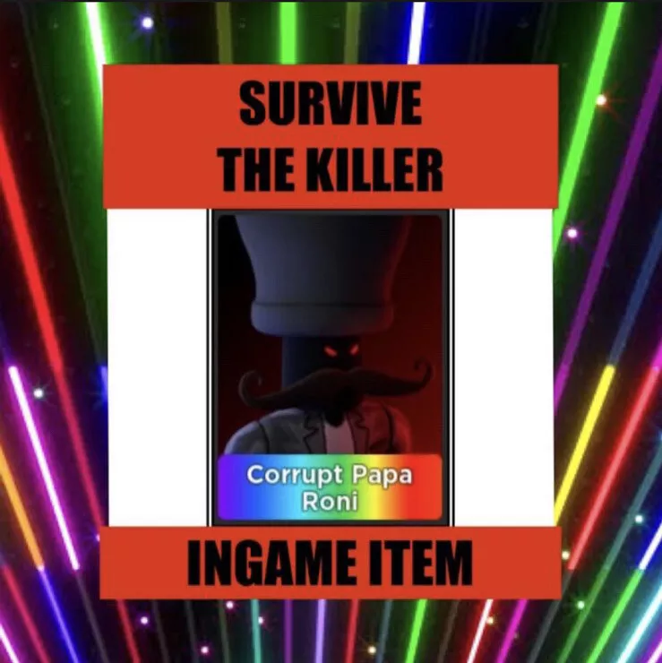 Roblox Series 10 SURVIVE THE KILLER: PAPA RONI SHOULDER PAL Item