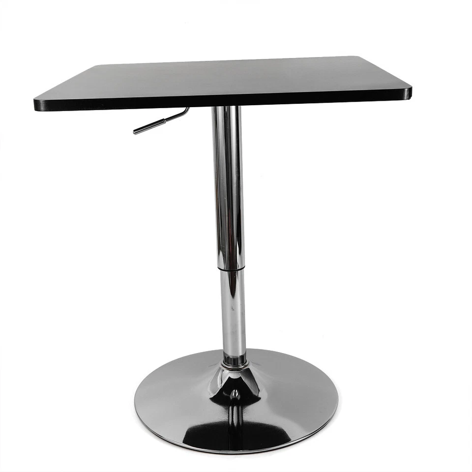 Pub Table Square High Table Black Top Pedestal Tall Tables Cocktail Bar Counter - Image 3 of 4