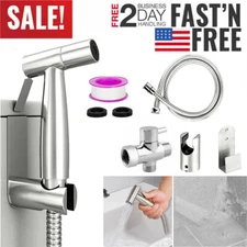 Shattaf Handheld Stainless Steel Bidet Spray Shower Head Toilet Adapter Hose Set