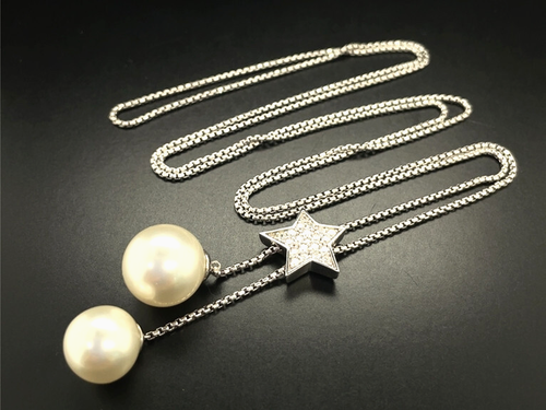 SCHMUCKJAGD SLIDER COLLIER AUS 925/- SILBER RHODINIERT MIT MKP & ZIRKONIA