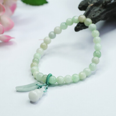 Natürliche A Klasse Jadeit Armbänder Damen Kürbis 6 mm Edelstein Perlen Jade Armband