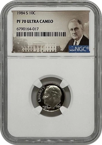 1984-S Proof Roosevelt Dime Coin 10 Cents NGC PF70 Ultra Cameo