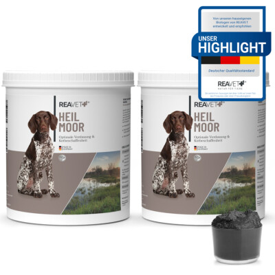 REAVET Heilmoor für Hunde 2 x 1,3kg Verbessert die Kotbeschaffenheit, Verdauung