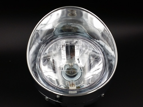 Chrome Motorcycle Motor Bottom Mount Headlight Touring Cruiser Chopper Custom - Foto 6 di 11