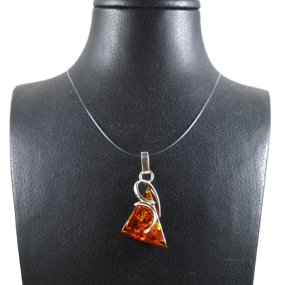 Ciondolo in Ambra Baltica e Argento 925 Made In Italy - Immagine 2 di 4
